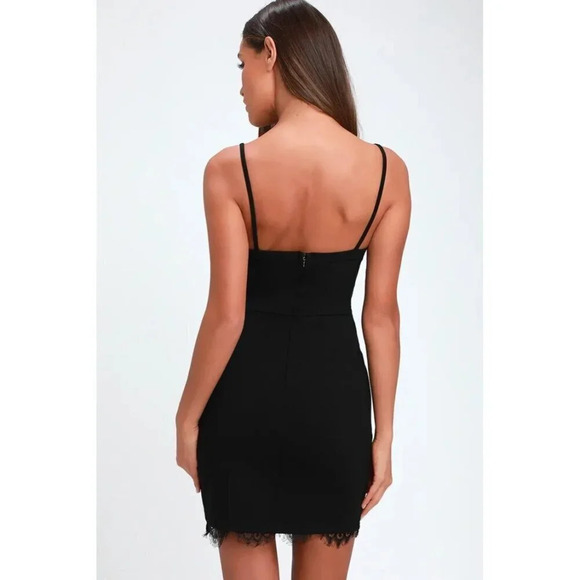 Lush Black Balhi Lace Bodycon Mini Dress XS - Picture 2 of 6